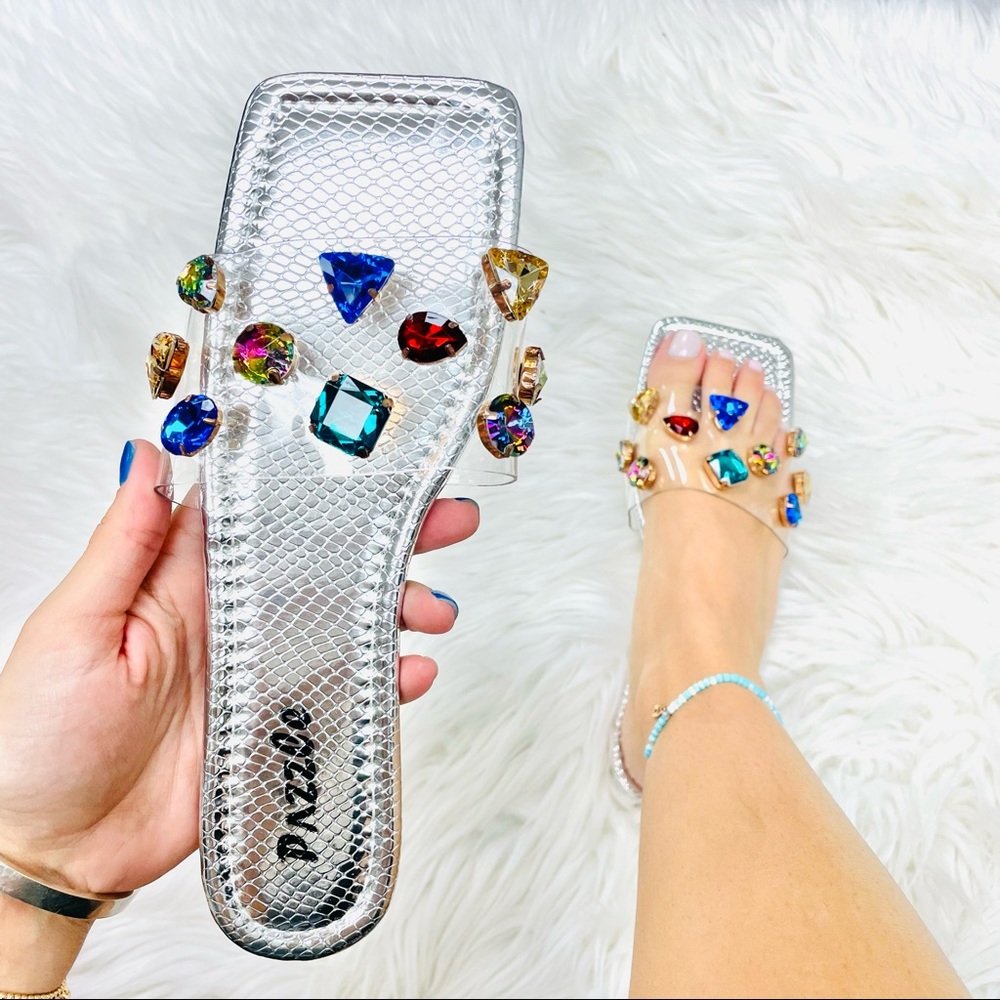 Silver clear gem sandal - Picture 6 of 6